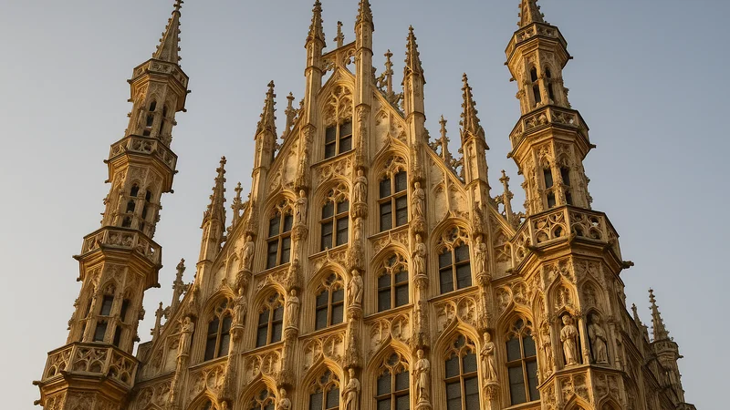 Laatgotisch stadhuis met traptorens aan een Zeeuws marktplein